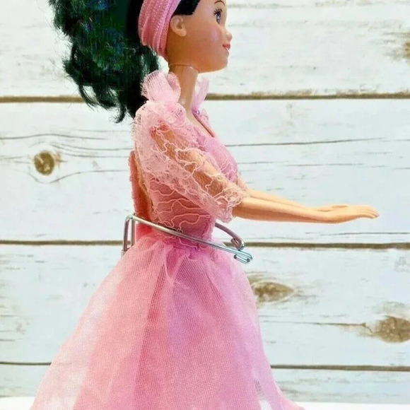 MATTEL BARBIE Disney Doll Black Hair Brown Eyes Pink Dress 12" Tall - Picture 6 of 11